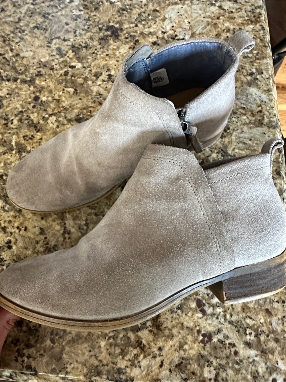 Toms Taupe Suede Ankle Booties